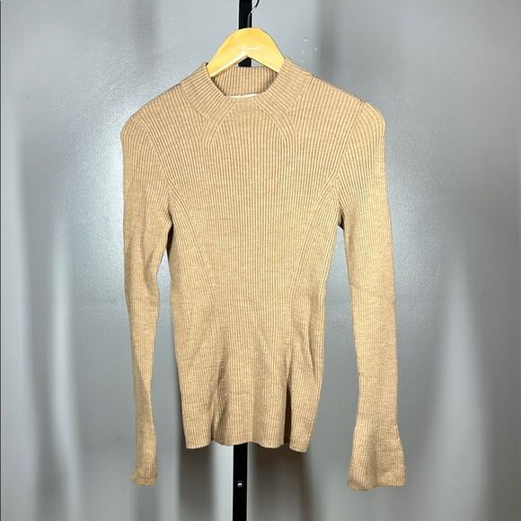 Tory Burch Tops - Tory Burch Tan Cowl Neck Sweater with Fine Knit Texture